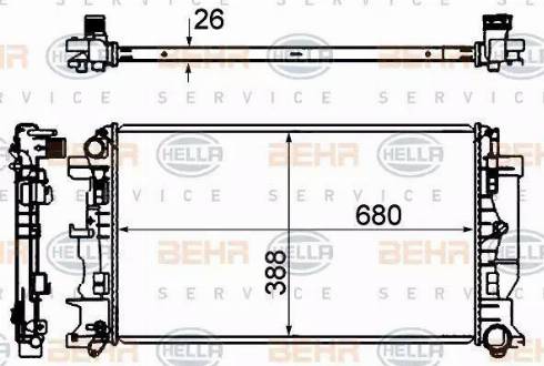 BEHR HELLA Service 8MK 376 735-331 - Radiatore, Raffreddamento motore www.autoricambit.com