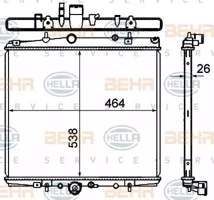 BEHR HELLA Service 8MK 376 735-321 - Radiatore, Raffreddamento motore www.autoricambit.com