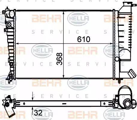 BEHR HELLA Service 8MK 376 735-291 - Radiatore, Raffreddamento motore www.autoricambit.com