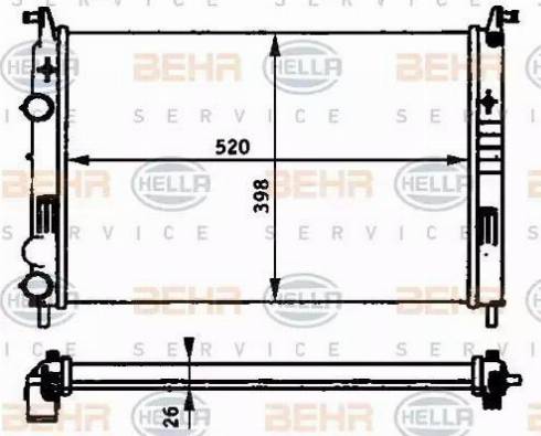 BEHR HELLA Service 8MK 376 720-581 - Radiatore, Raffreddamento motore www.autoricambit.com