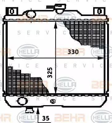 BEHR HELLA Service 8MK 376 720-671 - Radiatore, Raffreddamento motore www.autoricambit.com