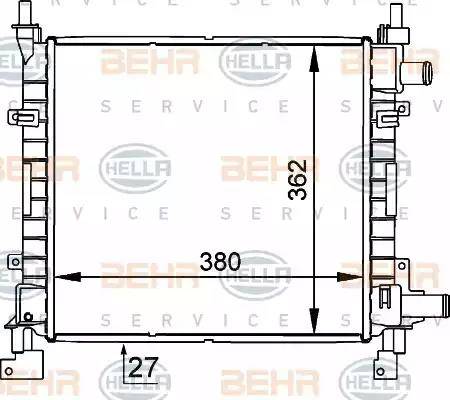 BEHR HELLA Service 8MK 376 720-271 - Radiatore, Raffreddamento motore www.autoricambit.com