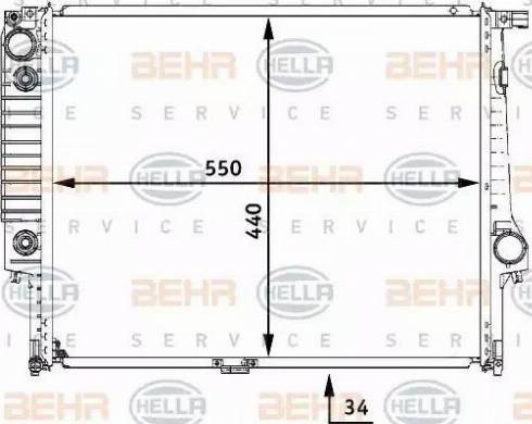 BEHR HELLA Service 8MK 376 722-531 - Radiatore, Raffreddamento motore www.autoricambit.com