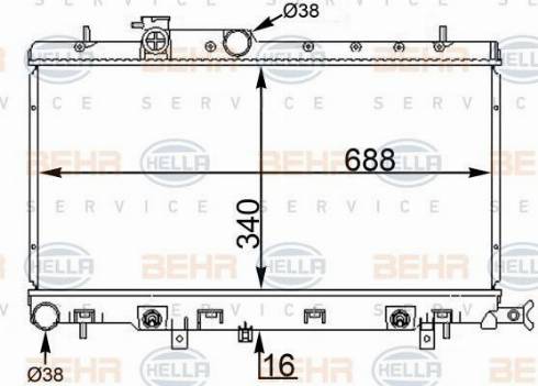 BEHR HELLA Service 8MK 376 775-644 - Radiatore, Raffreddamento motore www.autoricambit.com