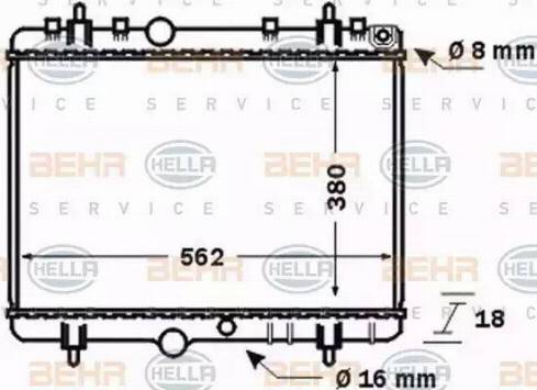 BEHR HELLA Service 8MK 376 771-391 - Radiatore, Raffreddamento motore www.autoricambit.com