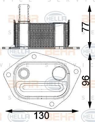 BEHR HELLA Service 8MO 376 797-141 - Radiatore olio, Olio motore www.autoricambit.com