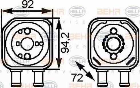 BEHR HELLA Service 8MO 376 778-041 - Radiatore olio, Olio motore www.autoricambit.com