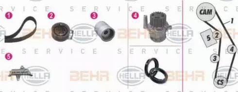 BEHR HELLA Service 8MP 376 809-851 - Pompa acqua + Kit cinghie dentate www.autoricambit.com