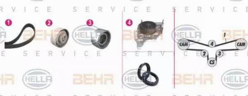 BEHR HELLA Service 8MP 376 809-821 - Pompa acqua + Kit cinghie dentate www.autoricambit.com