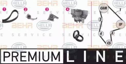 BEHR HELLA Service 8MP 376 804-801 - Pompa acqua + Kit cinghie dentate www.autoricambit.com