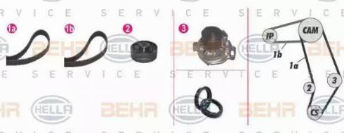 BEHR HELLA Service 8MP 376 804-821 - Pompa acqua + Kit cinghie dentate www.autoricambit.com