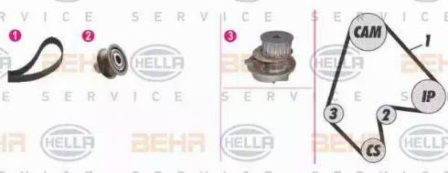 BEHR HELLA Service 8MP 376 805-891 - Pompa acqua + Kit cinghie dentate www.autoricambit.com