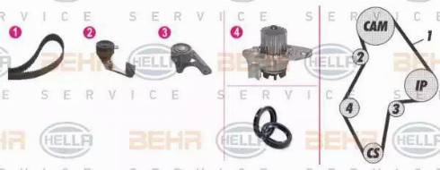 BEHR HELLA Service 8MP 376 805-831 - Pompa acqua + Kit cinghie dentate www.autoricambit.com