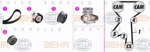 BEHR HELLA Service 8MP 376 806-851 - Pompa acqua + Kit cinghie dentate www.autoricambit.com