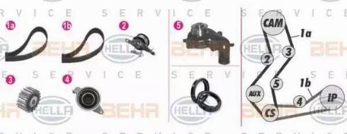 BEHR HELLA Service 8MP 376 806-801 - Pompa acqua + Kit cinghie dentate www.autoricambit.com