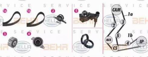 BEHR HELLA Service 8MP 376 806-811 - Pompa acqua + Kit cinghie dentate www.autoricambit.com