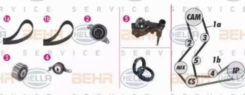 BEHR HELLA Service 8MP 376 806-821 - Pompa acqua + Kit cinghie dentate www.autoricambit.com