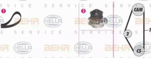 BEHR HELLA Service 8MP 376 800-831 - Pompa acqua + Kit cinghie dentate www.autoricambit.com