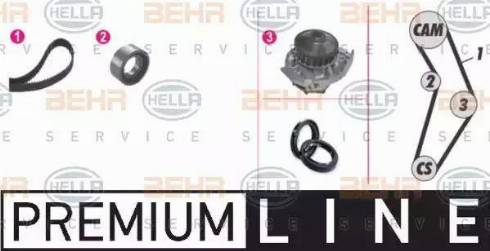 BEHR HELLA Service 8MP 376 801-861 - Pompa acqua + Kit cinghie dentate www.autoricambit.com