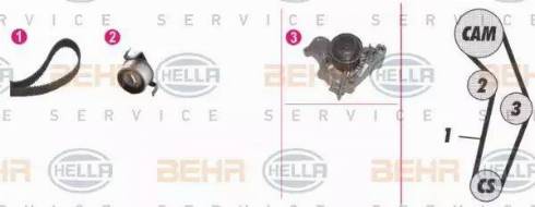 BEHR HELLA Service 8MP 376 808-891 - Pompa acqua + Kit cinghie dentate www.autoricambit.com