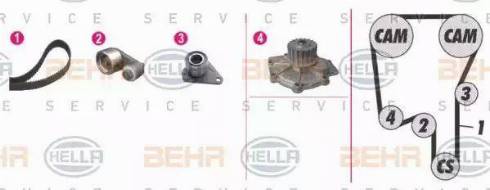 BEHR HELLA Service 8MP 376 808-851 - Pompa acqua + Kit cinghie dentate www.autoricambit.com