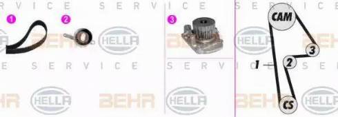 BEHR HELLA Service 8MP 376 808-881 - Pompa acqua + Kit cinghie dentate www.autoricambit.com