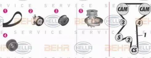 BEHR HELLA Service 8MP 376 803-861 - Pompa acqua + Kit cinghie dentate www.autoricambit.com