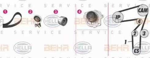 BEHR HELLA Service 8MP 376 802-801 - Pompa acqua + Kit cinghie dentate www.autoricambit.com