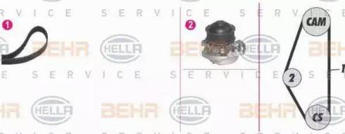 BEHR HELLA Service 8MP 376 802-811 - Pompa acqua + Kit cinghie dentate www.autoricambit.com