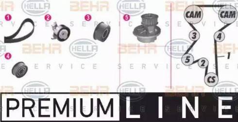 BEHR HELLA Service 8MP 376 802-871 - Pompa acqua + Kit cinghie dentate www.autoricambit.com