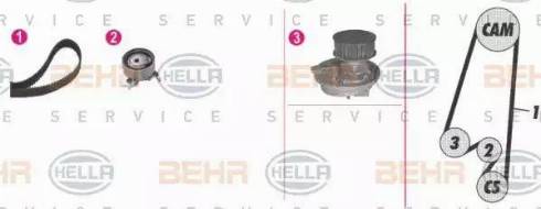 BEHR HELLA Service 8MP 376 807-891 - Pompa acqua + Kit cinghie dentate www.autoricambit.com