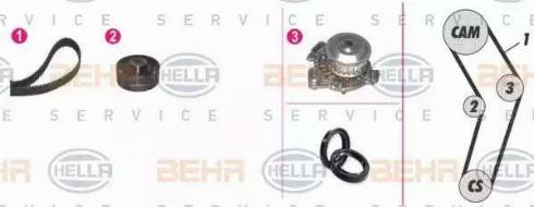 BEHR HELLA Service 8MP 376 807-841 - Pompa acqua + Kit cinghie dentate www.autoricambit.com