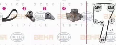 BEHR HELLA Service 8MP 376 807-801 - Pompa acqua + Kit cinghie dentate www.autoricambit.com