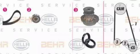 BEHR HELLA Service 8MP 376 807-871 - Pompa acqua + Kit cinghie dentate www.autoricambit.com