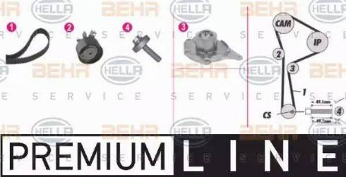 BEHR HELLA Service 8MP 376 814-831 - Pompa acqua + Kit cinghie dentate www.autoricambit.com