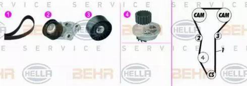 BEHR HELLA Service 8MP 376 815-881 - Pompa acqua + Kit cinghie dentate www.autoricambit.com