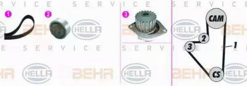 BEHR HELLA Service 8MP 376 815-831 - Pompa acqua + Kit cinghie dentate www.autoricambit.com