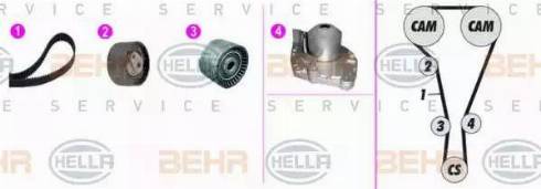 BEHR HELLA Service 8MP 376 816-861 - Pompa acqua + Kit cinghie dentate www.autoricambit.com