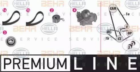 BEHR HELLA Service 8MP 376 810-821 - Pompa acqua + Kit cinghie dentate www.autoricambit.com