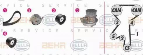 BEHR HELLA Service 8MP 376 811-801 - Pompa acqua + Kit cinghie dentate www.autoricambit.com