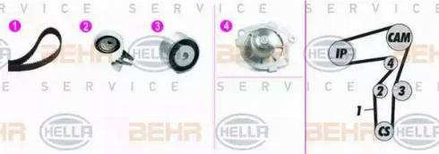 BEHR HELLA Service 8MP 376 818-851 - Pompa acqua + Kit cinghie dentate www.autoricambit.com