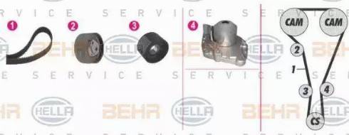 BEHR HELLA Service 8MP 376 812-851 - Pompa acqua + Kit cinghie dentate www.autoricambit.com