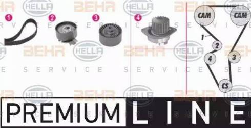 BEHR HELLA Service 8MP 376 812-861 - Pompa acqua + Kit cinghie dentate www.autoricambit.com