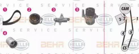 BEHR HELLA Service 8MP 376 812-881 - Pompa acqua + Kit cinghie dentate www.autoricambit.com