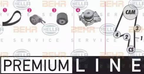 BEHR HELLA Service 8MP 376 812-871 - Pompa acqua + Kit cinghie dentate www.autoricambit.com