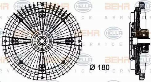 BEHR HELLA Service 8MV 376 732-461 - Giunto di collegamento, Ventilatore radiatore www.autoricambit.com