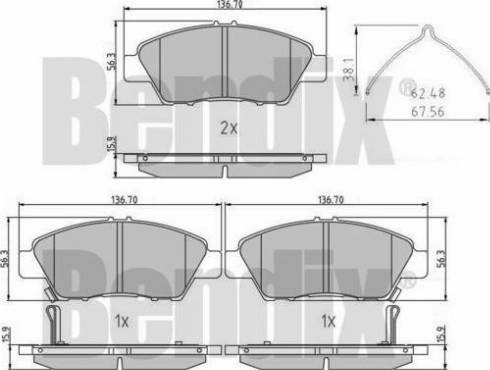 BENDIX 510992 - Kit pastiglie freno, Freno a disco www.autoricambit.com