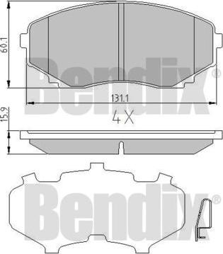 BENDIX 510441 - Kit pastiglie freno, Freno a disco www.autoricambit.com