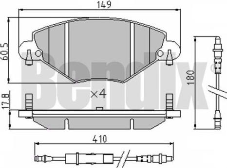 BENDIX 510447 - Kit pastiglie freno, Freno a disco www.autoricambit.com