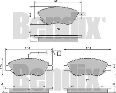 BENDIX 510411 - Kit pastiglie freno, Freno a disco www.autoricambit.com